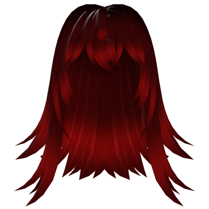 Red And Black Long Messy Girl Hair Roblox item