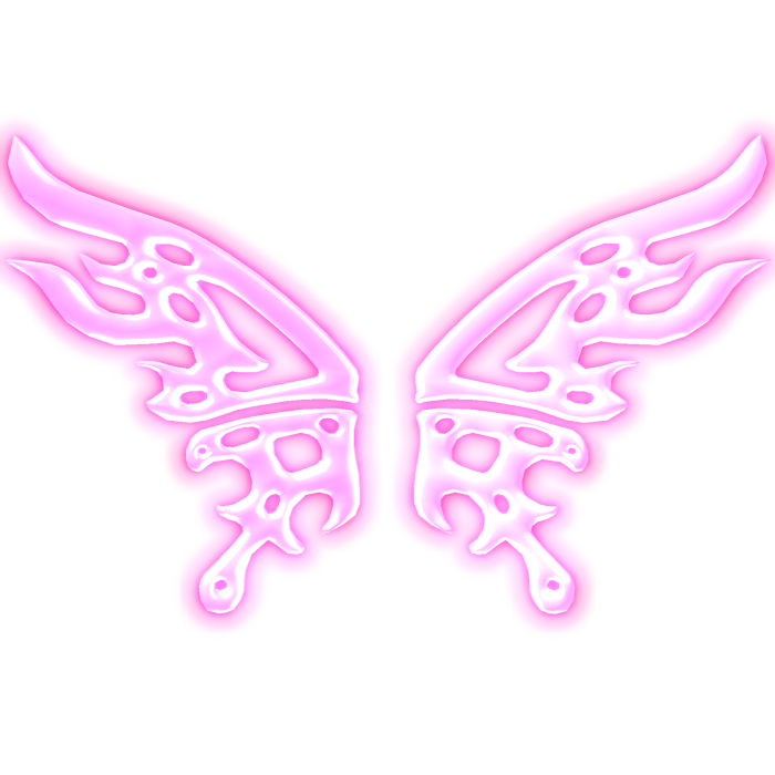 ✦ Y2K Chrome Glowing Emissive Wings Pink ✦wing