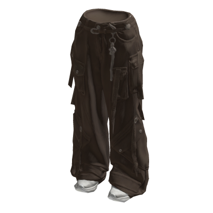 Brown Cargo Jeans with Straps and shoes