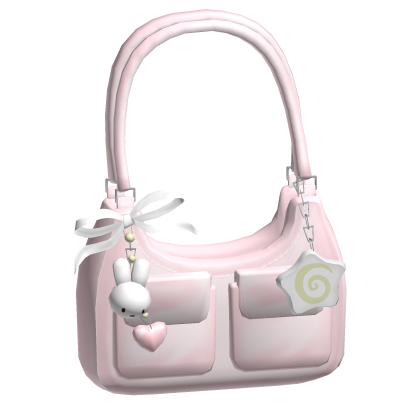 ♡ coquette bag with keychains pink
