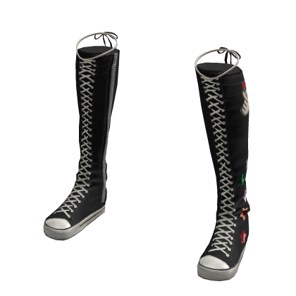 Y2K Urban Sneakers Knee High Shoes Black - Roblox