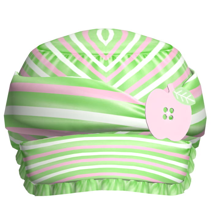 Cute 2000s Gyaru Apple Button In Pink Green White