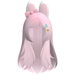♡ pink cute hair w/ bunny ears and a bow w/ clips
