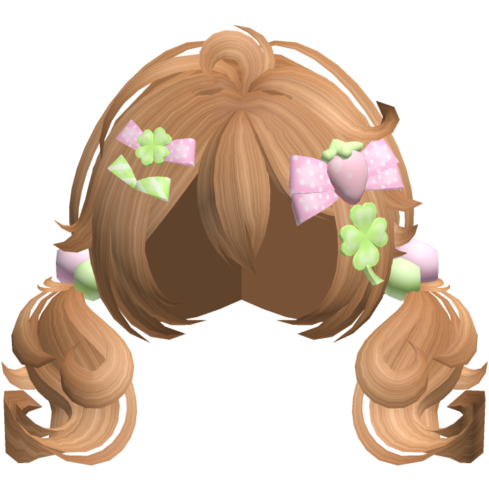 🍀 lucky strawberry clover pigtails in ginger