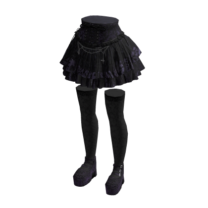 Pleated Mini Skirt (Purple)