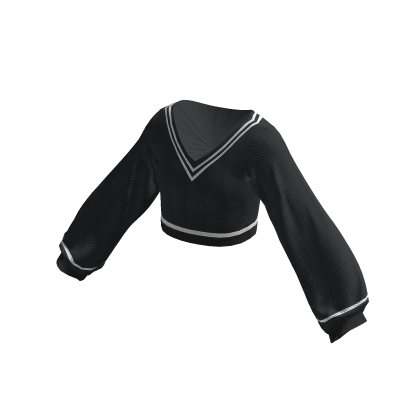 Black Oversized Cableknit Crop-Top