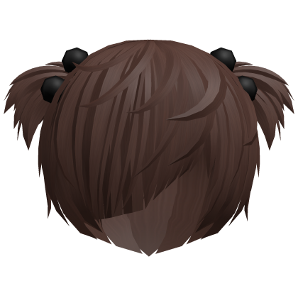 (//_^) brown messy anime vkei emo hair w buns