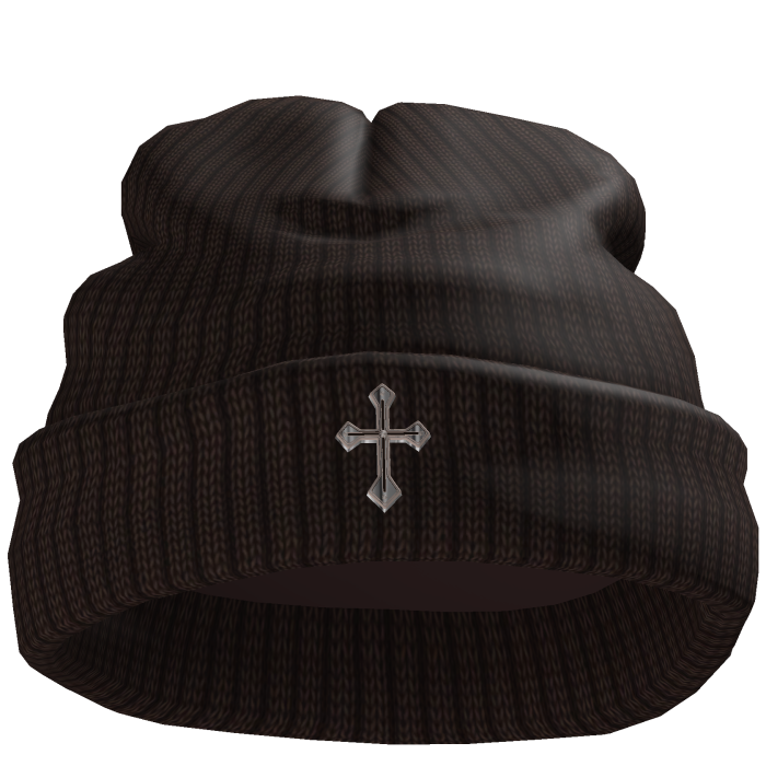 Chrome Cross Worn Brown Beanie