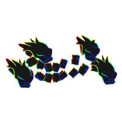 Rainbow Cartoony Dragon Head