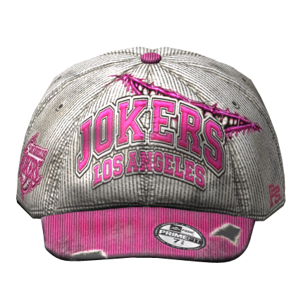 Front Pink Jokers Grunge Distressed Y2K Cap
