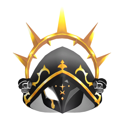 ⭐️ Glowing Knight helmet Black Gold Roblox item