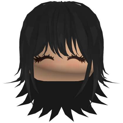 Anime Glowing Black Wolf Cut w/ Cute Face