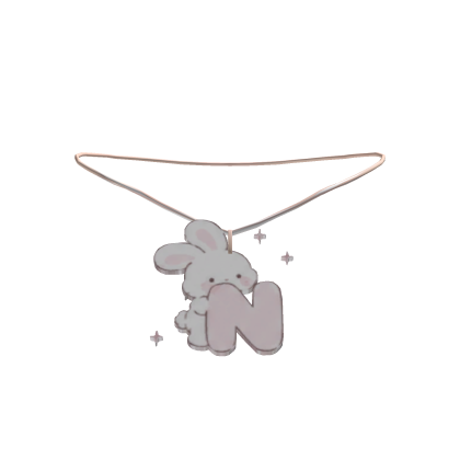 cute n pink bunny initial necklace 3.0