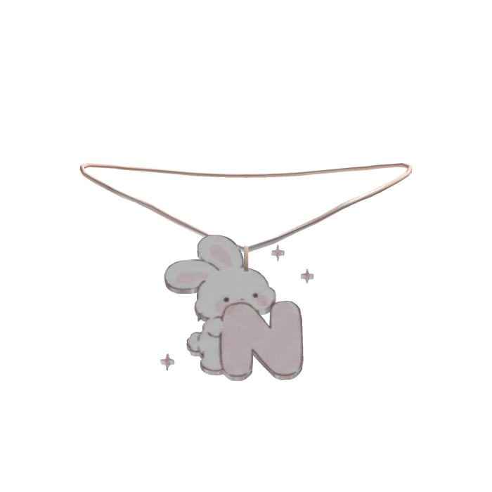 cute n pink bunny initial necklace 3.0