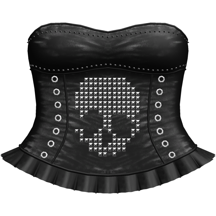 emo studded skeleton short dress in black