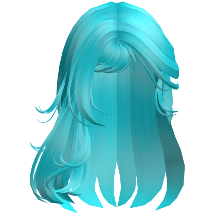 Emo Long Messy Hair w/ Side Bangs (Ocean Blue) Roblox item