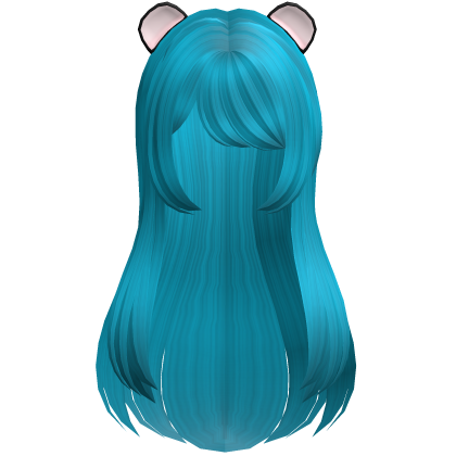 Blue Long Cute Anime Style Panda Ear Hair Roblox item