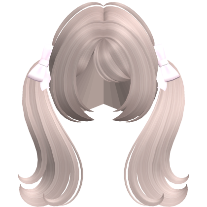 ‿੭ ♡ sweet ribbon pigtails in dust blonde ⸝⸝ Roblox item