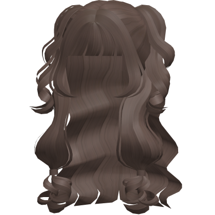 ♡ Brown Long Curly Princess Hair W Pigtails Roblox item