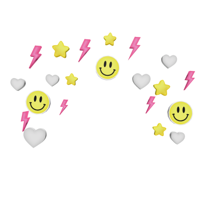 Aesthetic Preppy Smiley Confetti 