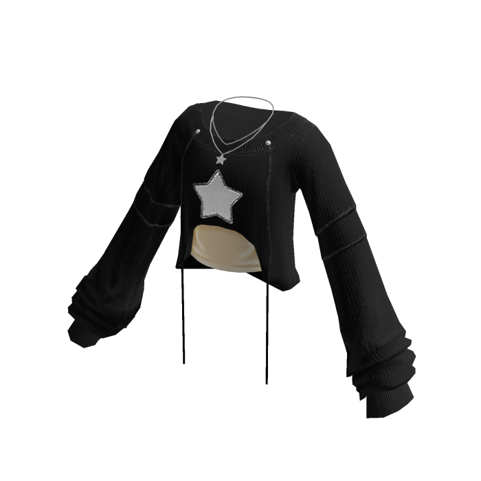 Cropped Jacket with Wide Sleeves (Black)
