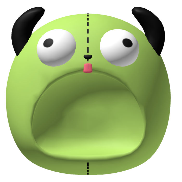 cute kawaii Green Alien GIR hood