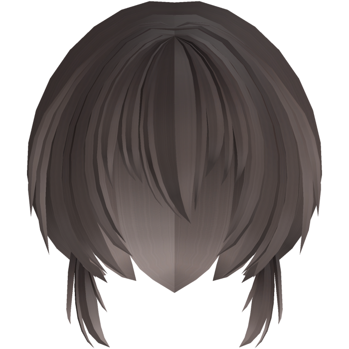 fluffy moe anime short side hair brown fade
