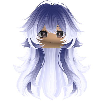 Super Fluffy Wavy Anime Hair w/ Face (Moonlight) Roblox item
