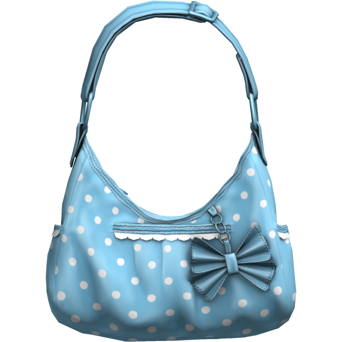 Light Blue Coquette Polka Dot Bow Shoulder Bag