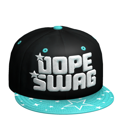 2000s Star DOPE SWAG Flat Brim Cap y2k Teal Roblox item