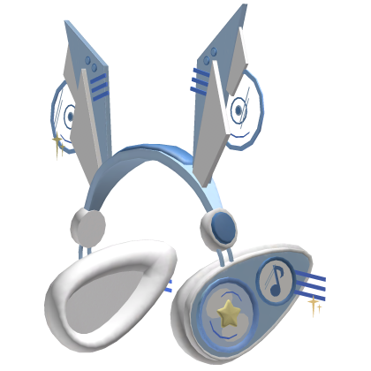 Anime Cyber Bunny Headphones Blue