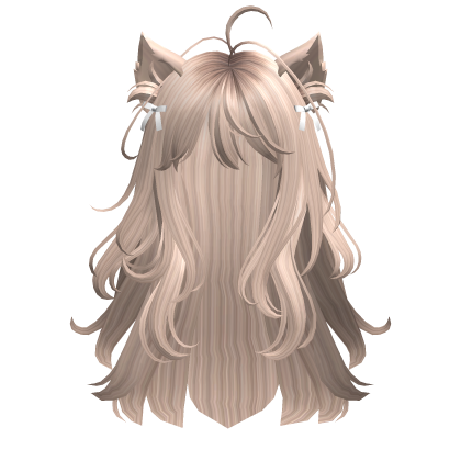 Cute Cat Ears Hairstyle(Platinum Blonde) Roblox item