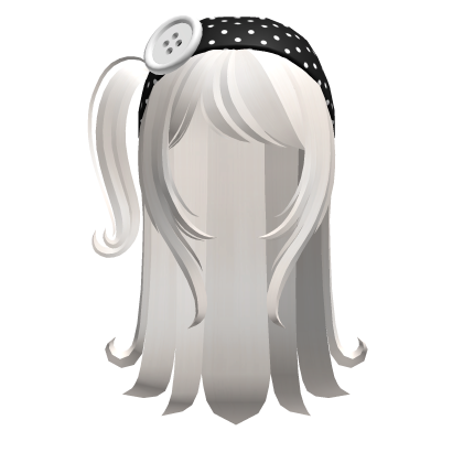 🍀Swirly Hair w Polka Dot Black Headband(Blonde) Roblox item
