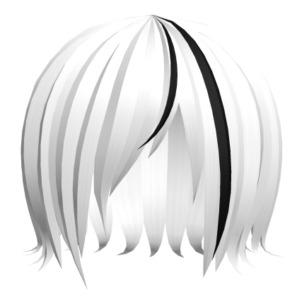 Messy Anime Boy White Hair With Black Highlights Roblox item