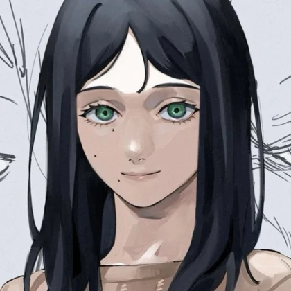 Black-haired anime portrait