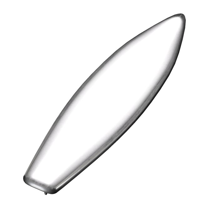 Ridable Silver Surfboard