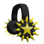 Golden Spiked Star Headphones [Black]