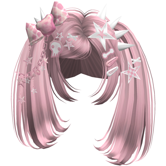 ♡ Scene Spiky Moe Pigtails (Ash Pink)