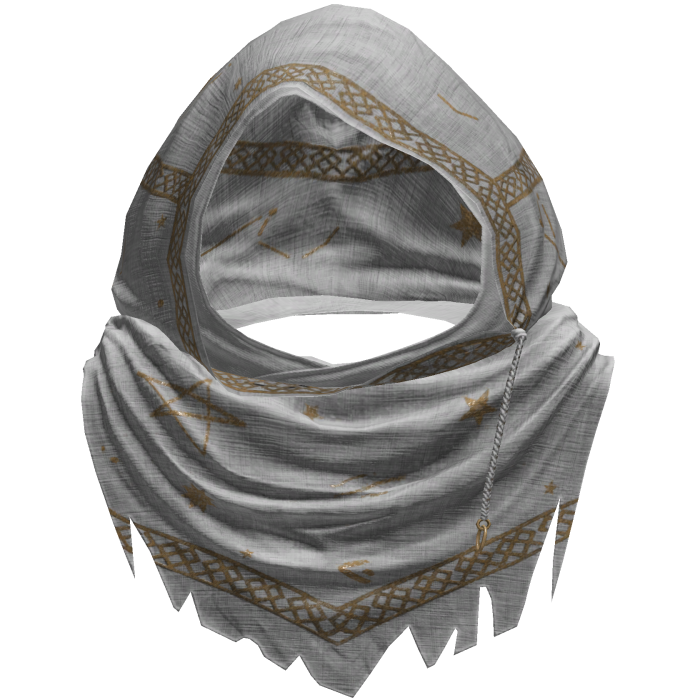 White Sorcerer Distressed Rune Hood