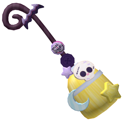 ♡ Cutesy cat witch halloween skull purple broom Roblox item