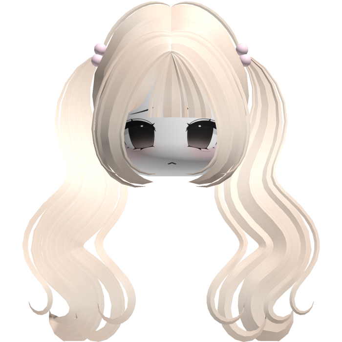  ♡ Kawaii pigtails hair blonde + moe chibi face