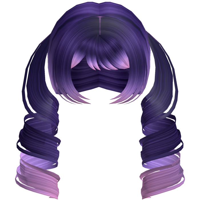 Cute Swirly Long Pigtails (Galaxy Purple)