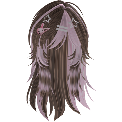 cute emo girl hair y2k with brooch (Brown) Roblox item
