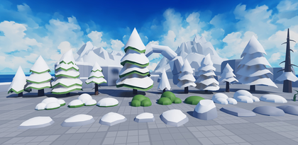 Low-Poly Roblox Winter Cartoony Nature Assets Pack preview 3