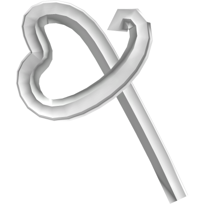 White Swirly Heart Straw