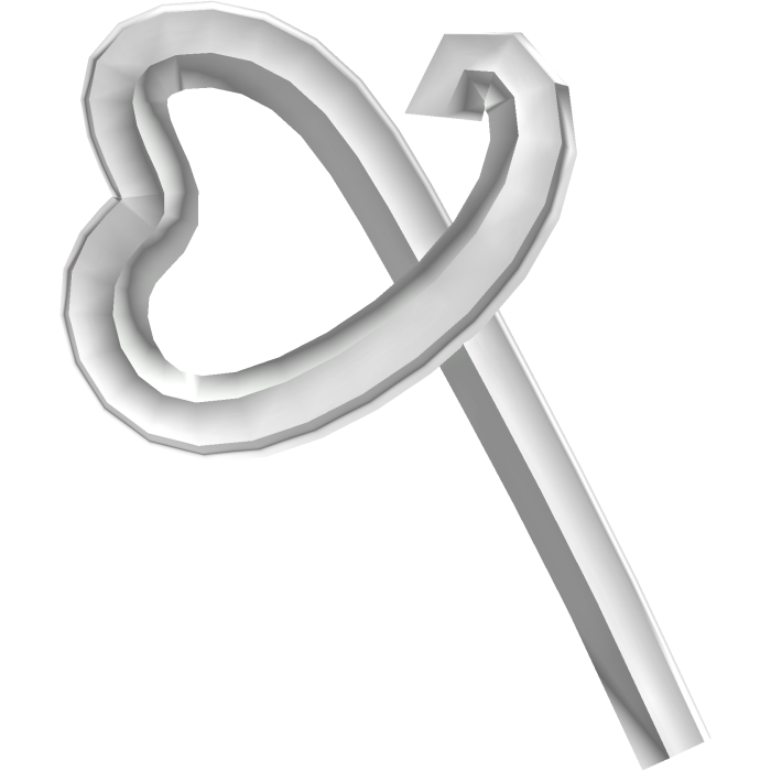 White Swirly Heart Straw