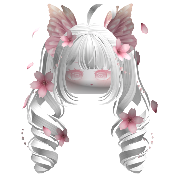 Mystical Sakura Petal Pigtails (White)