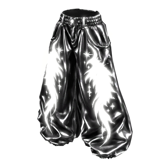 Glow Emissive Celestial Wings Baggy Pants