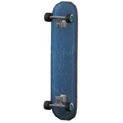 Custom Blue Math Design Skateboard V4 (Side)