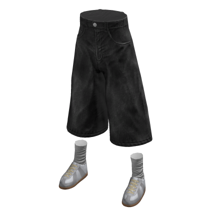 Distressed Shorts Black Denim Designer Baggy Jorts